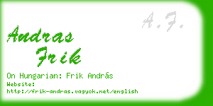 andras frik business card